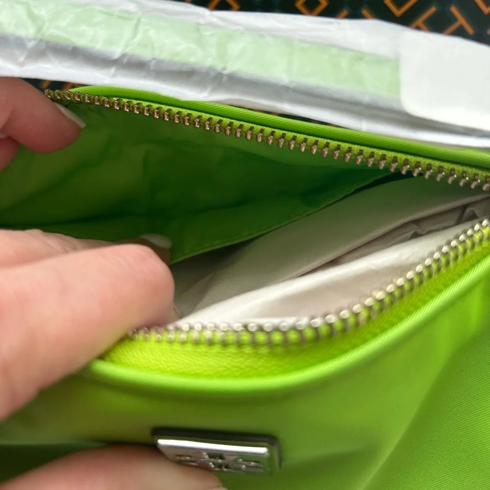 Tory Burch BonBon Virginia Cylinder Bag Shoulder Bag Sugared Apple Green Silver